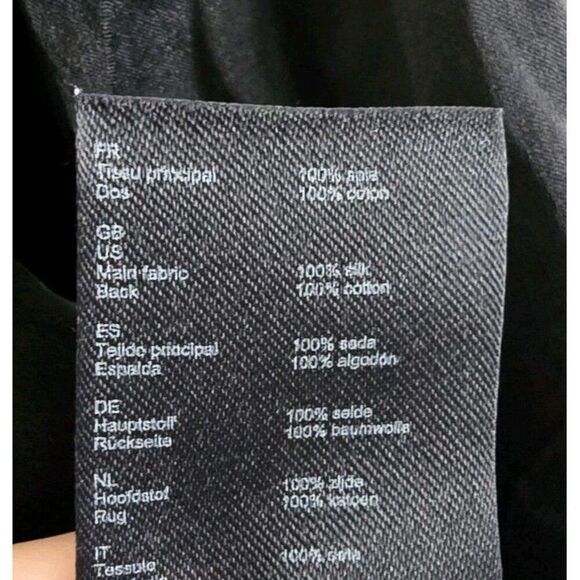 Maje Black Silk Satin Tied Size 1 US XS Blouse Long Sleeve Top - Picture 8 of 9